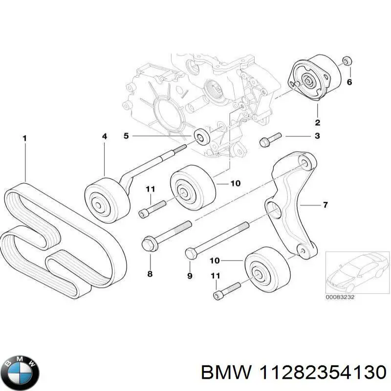 Do koszyka 11282354130 BMW Napinacz paska napędowego
