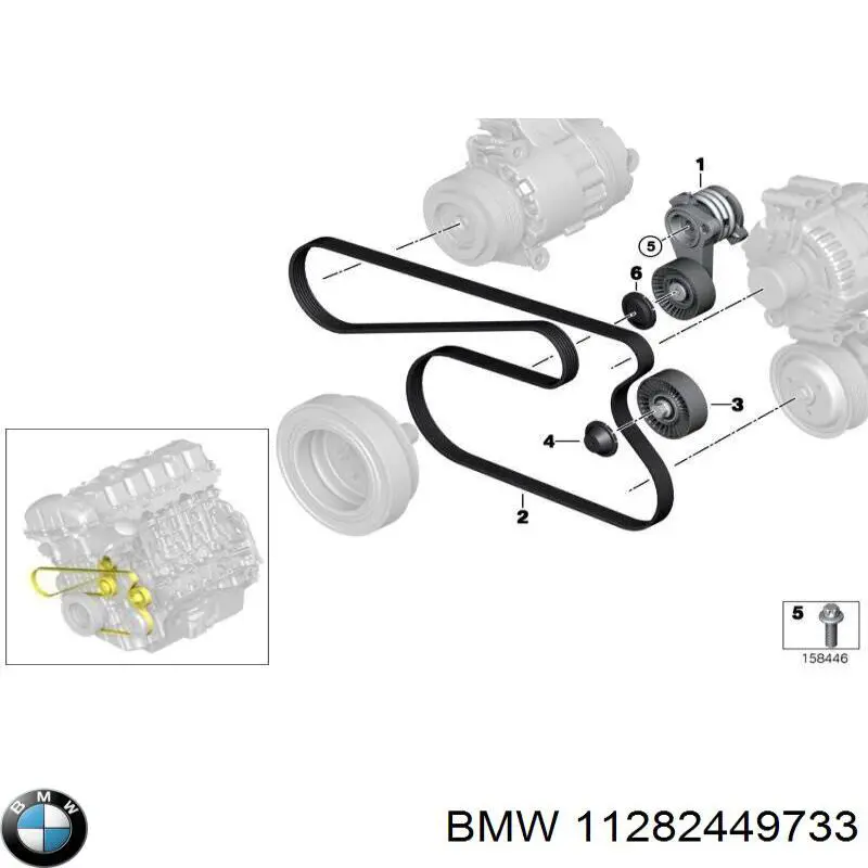 Pasek napędowy mechanizmów, zestaw BMW 11282449733 cena, od 118,59 USD