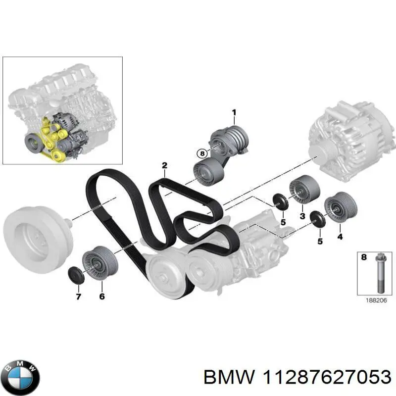 11287627053 BMW rolka prowadząca, kierunkowa paska napędowego