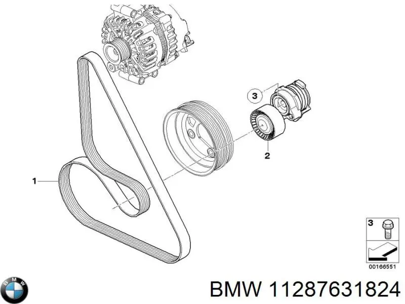 Pas napędowy mechanizmów BMW 11287631824