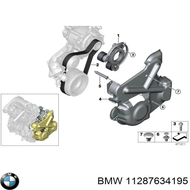 Pas napędowy mechanizmów do BMW 2 (F44)