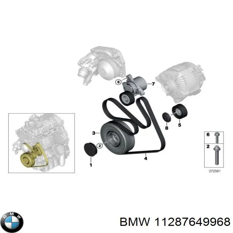 11287649968 BMW rolka prowadząca, kierunkowa paska napędowego