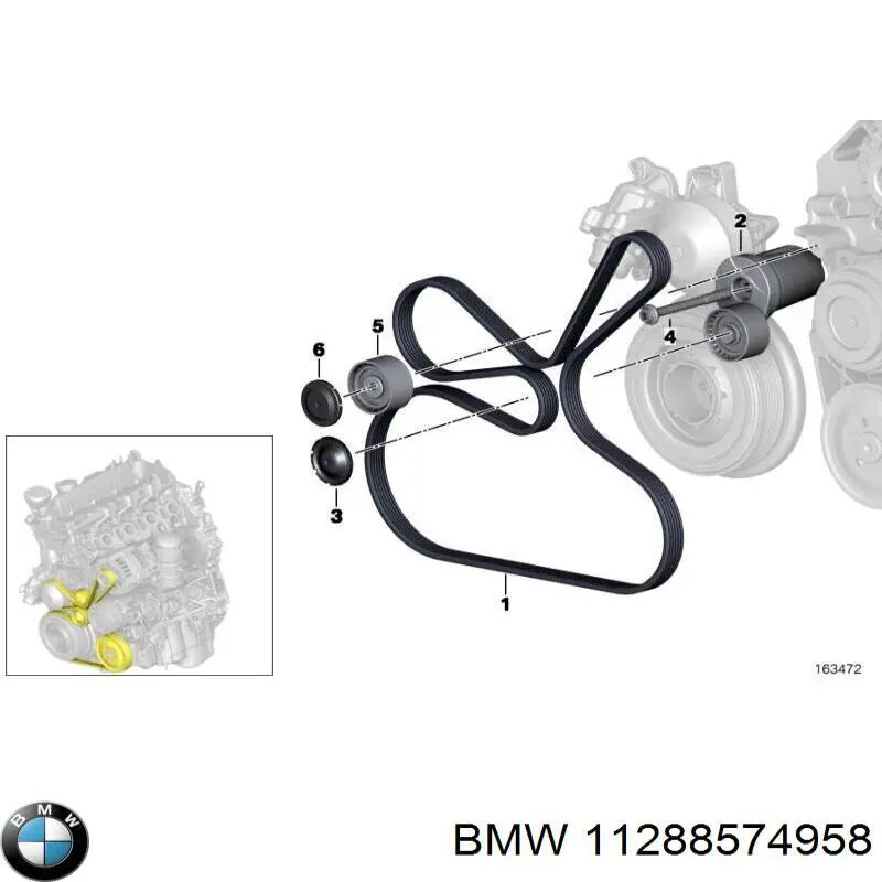 Pas napędowy mechanizmów BMW 11288574958 cena, od 41,71 USD