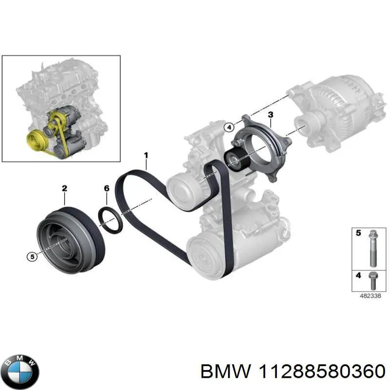Napinacz paska napędowego BMW 11288580360 cena, od 84,42 USD