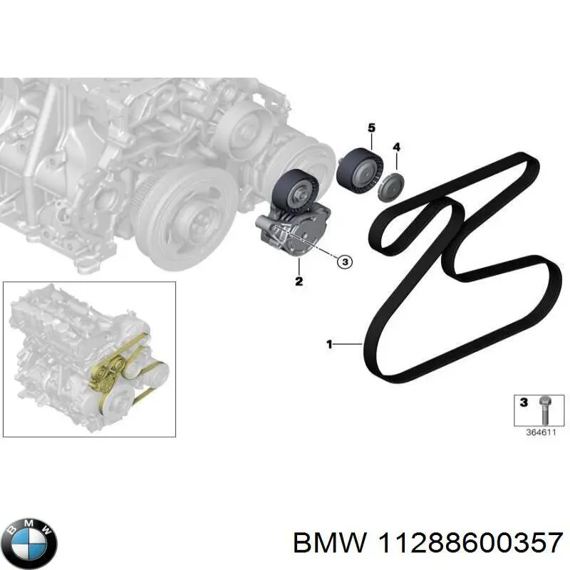 Do koszyka 11288600357 BMW Napinacz paska napędowego