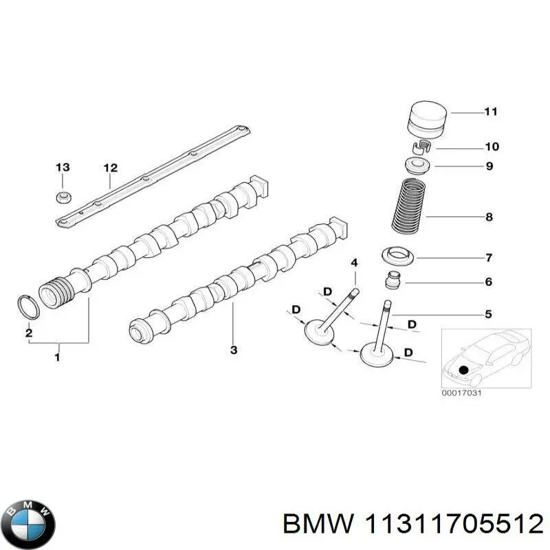 Do koszyka Uszczelniacz wałka rozrządu silnika BMW 3  E46
