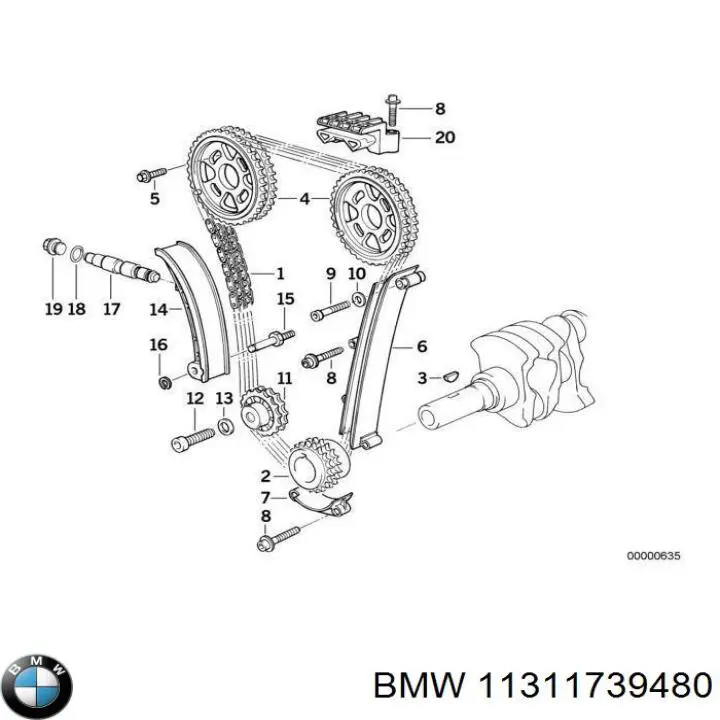 Do koszyka 11311739480 BMW Łańcuch rozrządu
