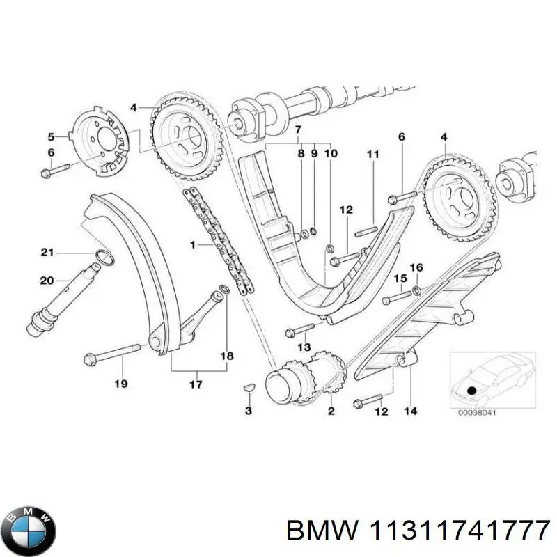Do koszyka 11311741777 BMW Prowadnica napinacza łańcucha rozrządu
