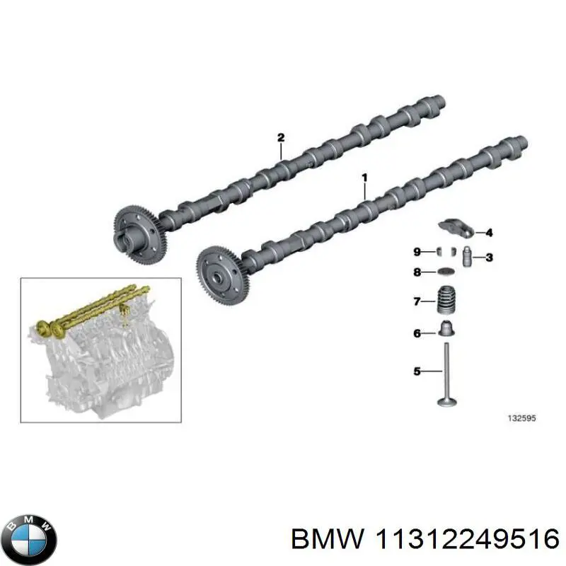 Wał rozrządu silnika wylotowy, wydechowy BMW 11312249516 cena, od 114,07 USD