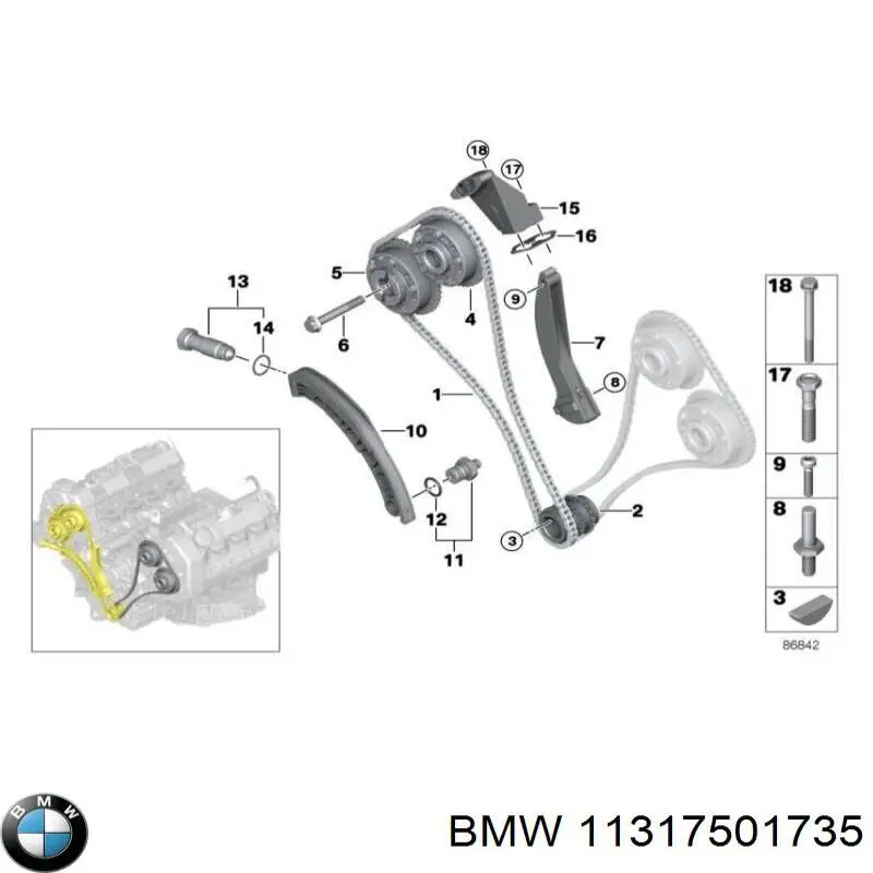 Uszczelka napinacza łańcucha rozrządu do BMW X5 (E70)