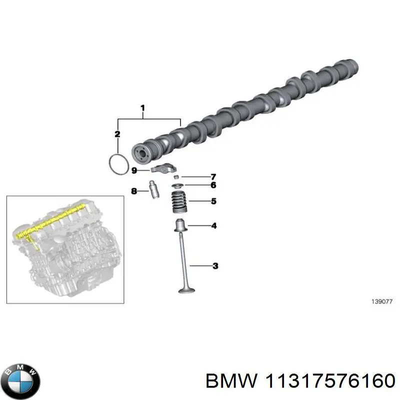 Wał rozrządu silnika ssący, dolotowy BMW 11317576160 cena, od 495,07 USD