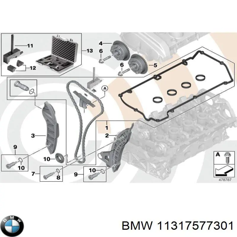 Tłumik drgań łańcucha rozrządu, lewy BMW 11317577301 cena, od 16,99 USD