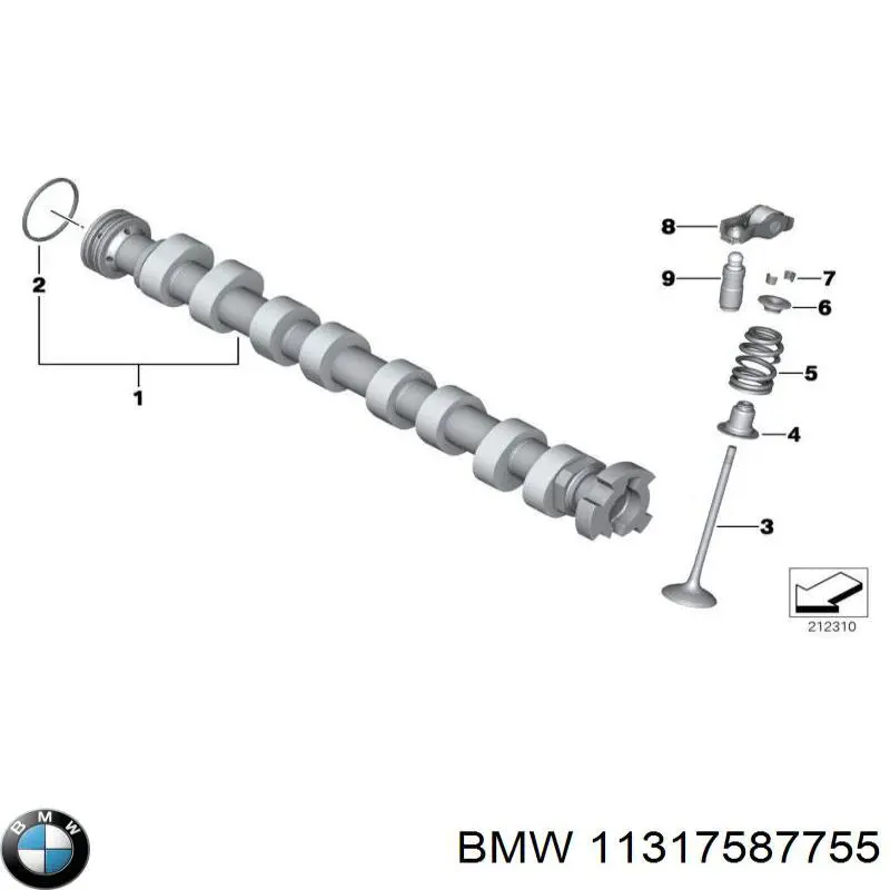 11317587755 BMW wał rozrządu silnika ssący, dolotowy