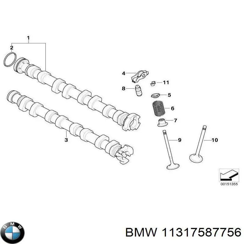 11317587756 BMW uszczelniacz wałka rozrządu silnika