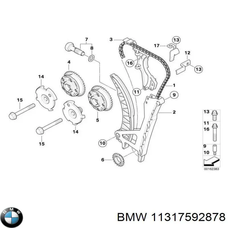 Do koszyka 11317592878 BMW Oś napinacza paska napędowego