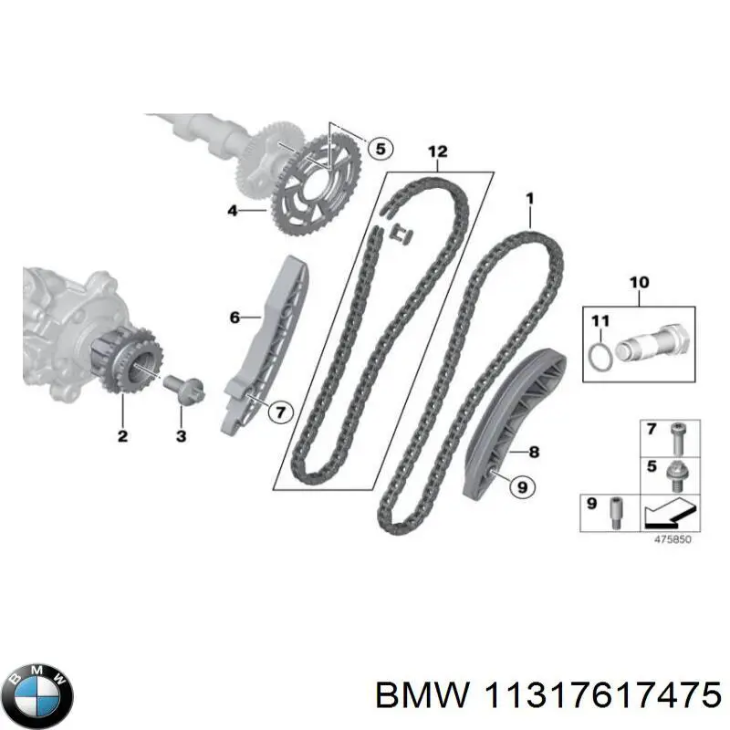 11317617475 BMW Napinacz łańcucha rozrządu
