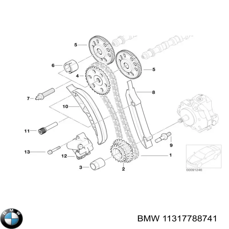 11317788741 BMW Koło zębatewalcowe wałka rozrządu silnika