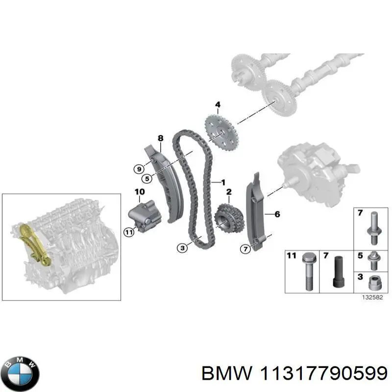 Do koszyka 11317790599 BMW Koło zębatewalcowe wałka rozrządu silnika