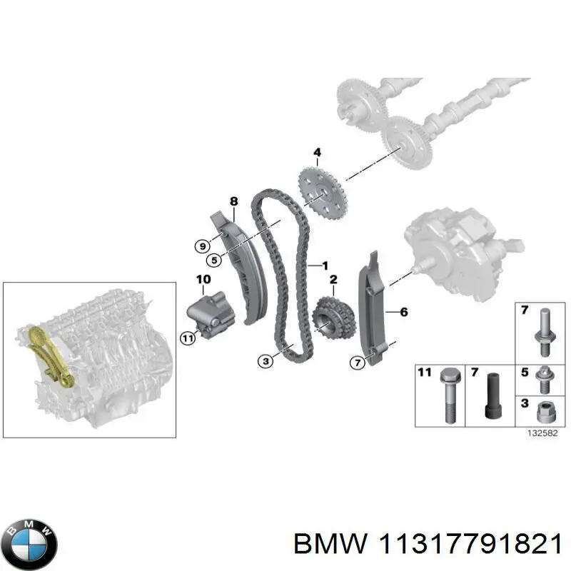 11317791821 BMW Łańcuch rozrządu, zestaw