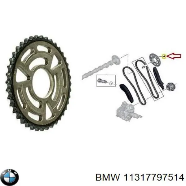Koło zębatewalcowe wałka rozrządu silnika BMW 11317797514 cena, od 35,94 USD