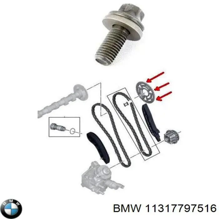 11317797516 BMW Łańcuch rozrządu górny, zestaw