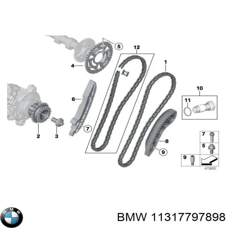 Prowadnica napinacza łańcucha rozrządu BMW 11317797898 cena, od 15,35 USD