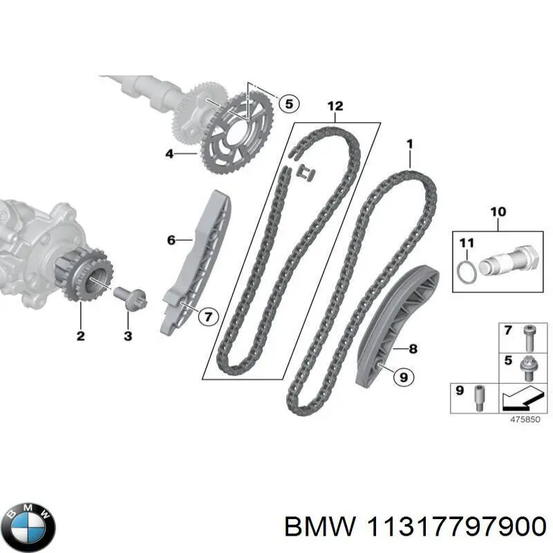 Śruba rolki napinacza paska rozrządu do BMW 5 (F10)