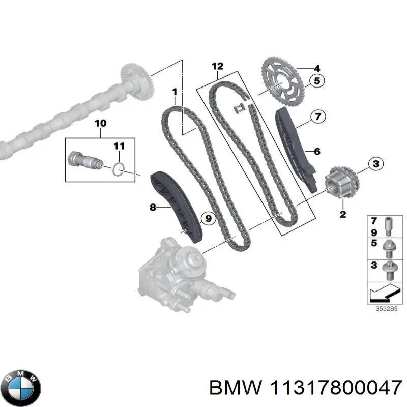 11317800047 BMW koło zębatewalcowe wałka rozrządu silnika