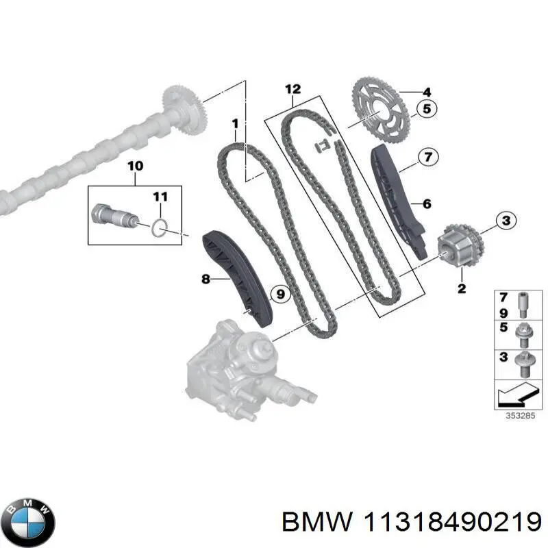 11318490219 BMW napinacz łańcucha rozrządu