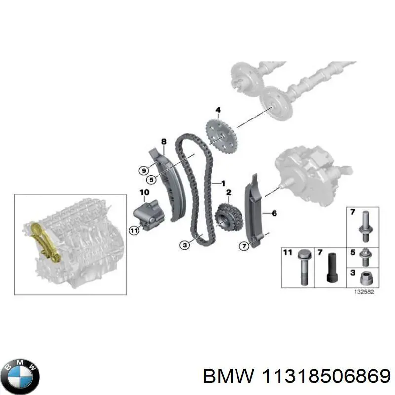 11318506869 BMW Łańcuch rozrządu górny