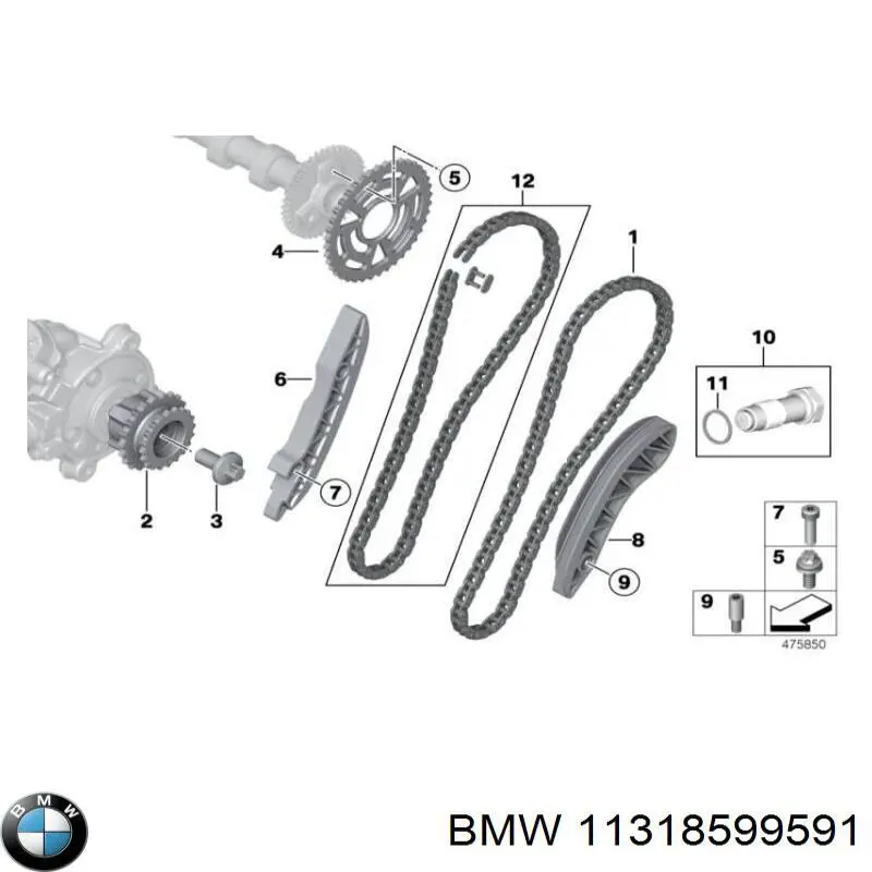 11318599591 BMW Łańcuch rozrządu, zestaw
