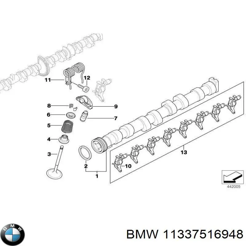 Do koszyka 11337516948 BMW Kompensator hydrauliczny (popychacz hydrauliczny), popychacz zaworu