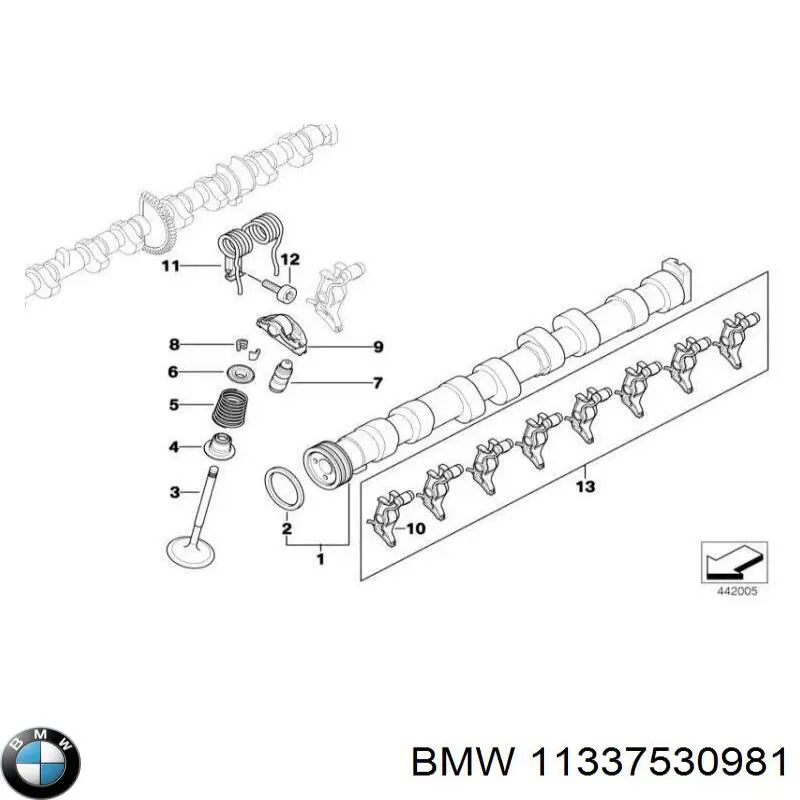 Do koszyka 11337530981 BMW Dźwigienka zaworowa
