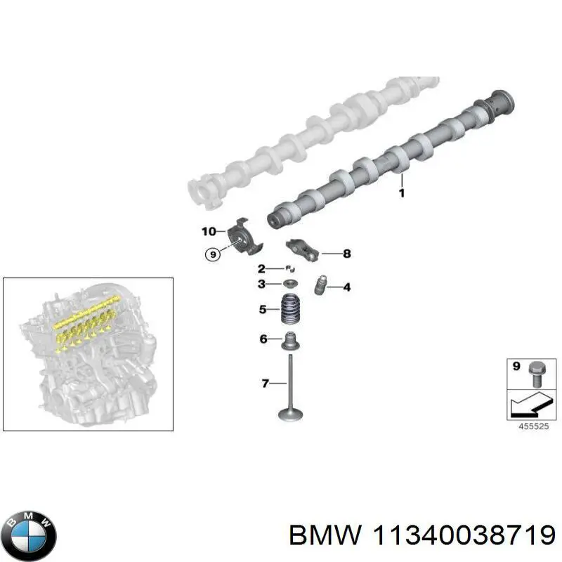 11340038719 BMW Uszczelniacz zaworu dolotowego, zestaw