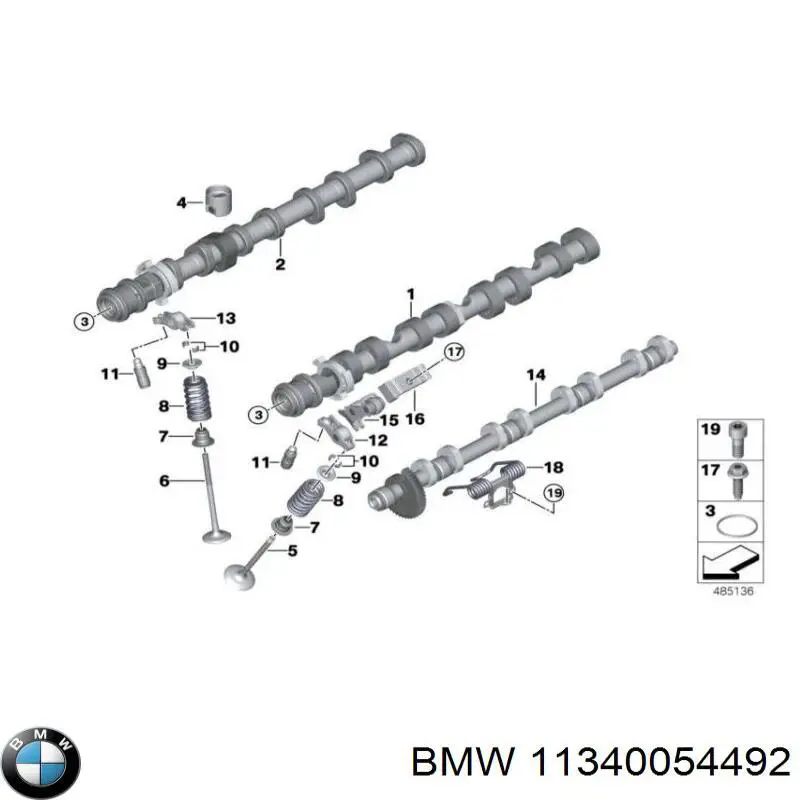 11340054492 BMW Uszczelniacz zaworu dolotowego/wylotowego, zestaw na silnik