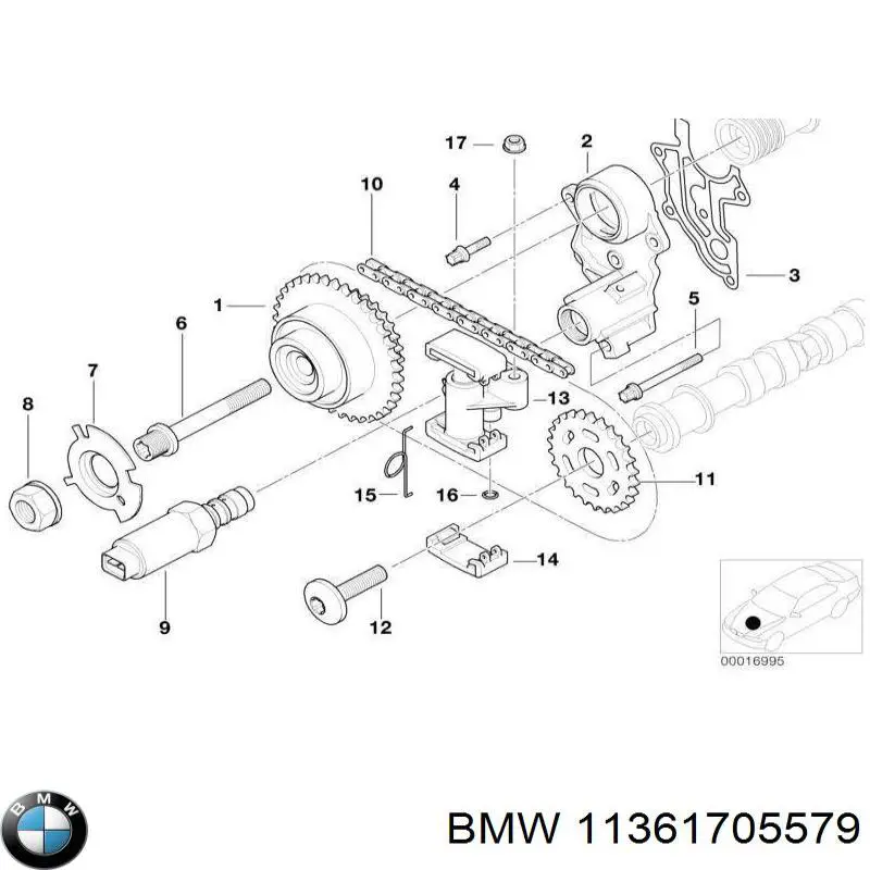 11361705579 BMW uszczelka pokrywy przedniej silnika