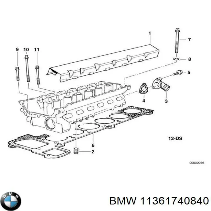 Uszczelka pokrywy przedniej silnika górna BMW 11361740840 cena, od 5,19 USD
