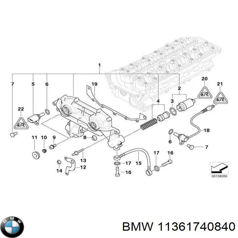 Do koszyka 11361740840 BMW Uszczelka pokrywy przedniej silnika górna
