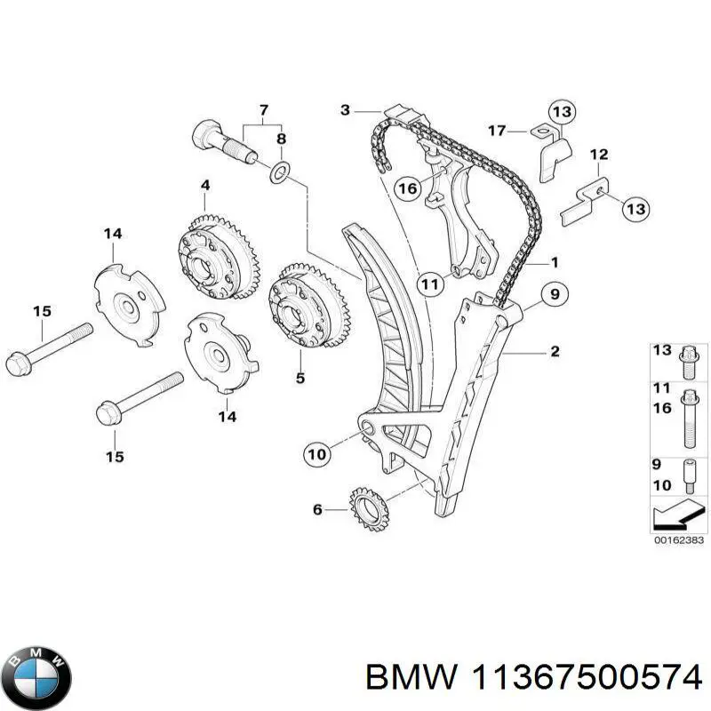 11367500574 BMW uszczelka adaptera filtra oleju