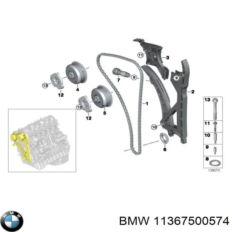 Do koszyka 11367500574 BMW Uszczelka adaptera filtra oleju
