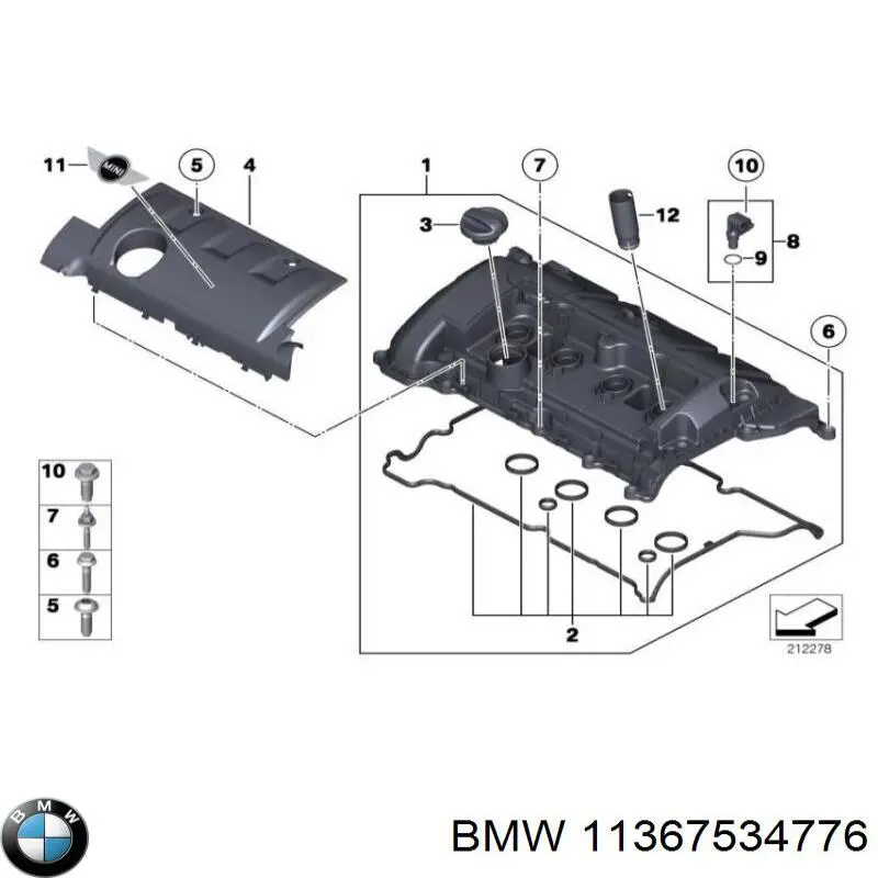 Do koszyka 11367534776 BMW Pierścień uszczelniający, uniwersalny