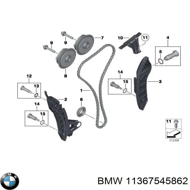 Koło zębate walcowe wału rozrządu silnika, dolotowego (ssącego) BMW 11367545862 cena, od 127,78 USD