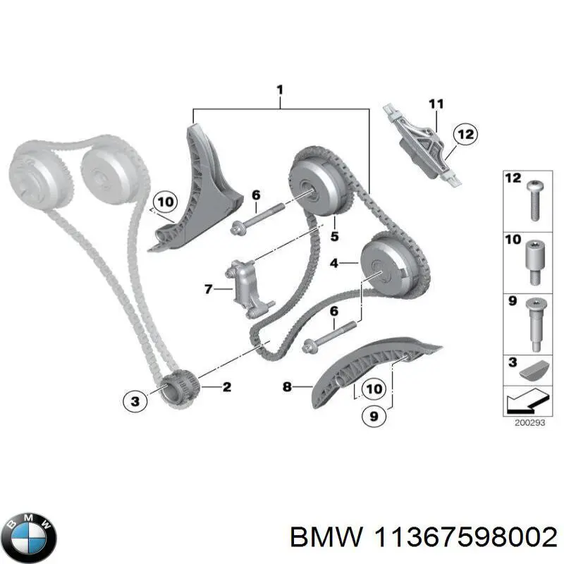Do koszyka 11367598002 BMW Koło zębate walcowe wału rozrządu silnika, wylotowego (wydechowego) prawego