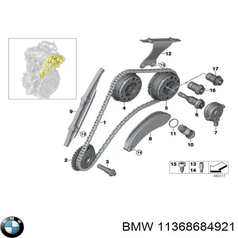 Koło zębate walcowe wałka rozrządu wydechowego BMW 11368684921 cena, od 138,88 USD