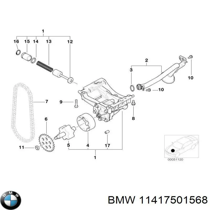 Do koszyka 11417501568 BMW Pompa oleju