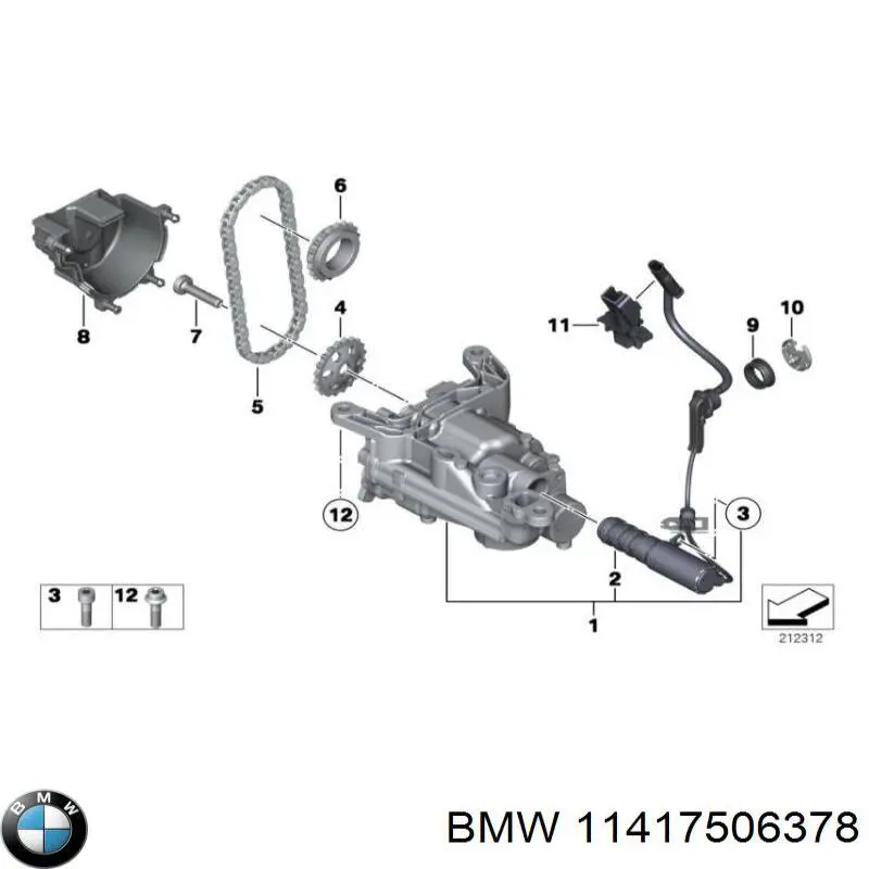 Do koszyka 11417506378 BMW Tłumik drgań łańcucha pompy oleju
