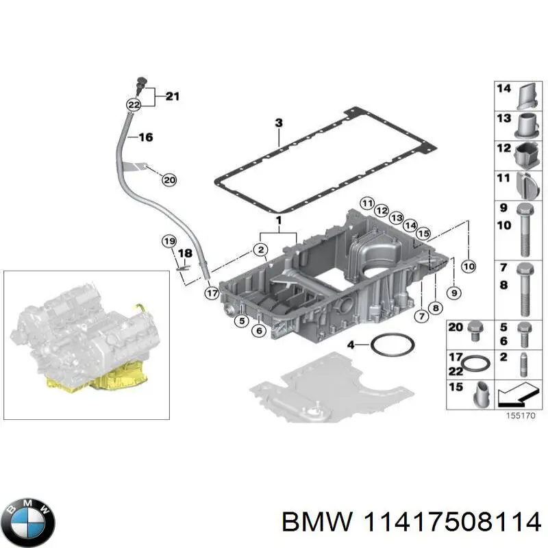 Uszczelka adaptera filtra oleju BMW 11417508114 cena, od 14,10 USD