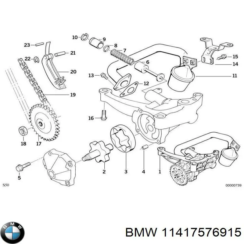 Łańcuch pompy oleju BMW 11417576915 cena, od 21,90 USD