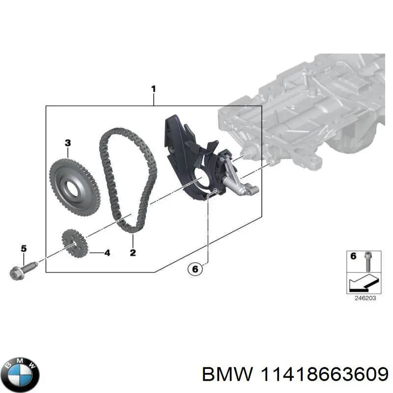 11418663609 BMW Łańcuch pompy oleju