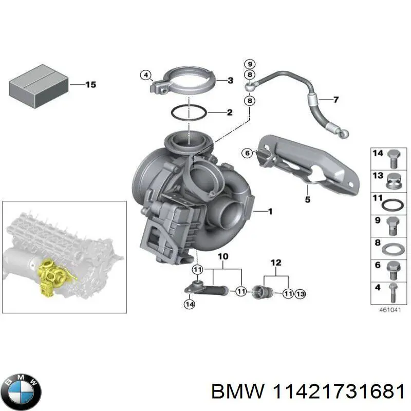 Uszczelka (pierścień) przewodu chłodzenia turbiny, powrót BMW 11421731681 cena, od 1,25 USD
